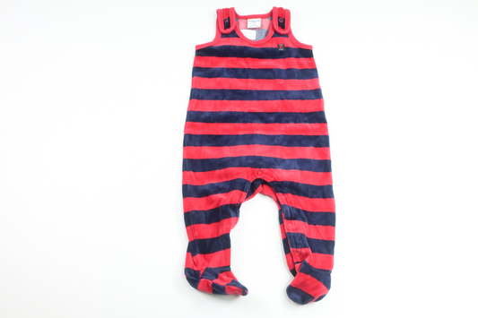 Randig jumpsuit i fleece från Polarn o. Pyret - Storlek 62 - Röd