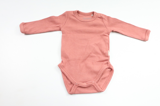 Ribbad body från Minymo - Storlek 50 - Rosa