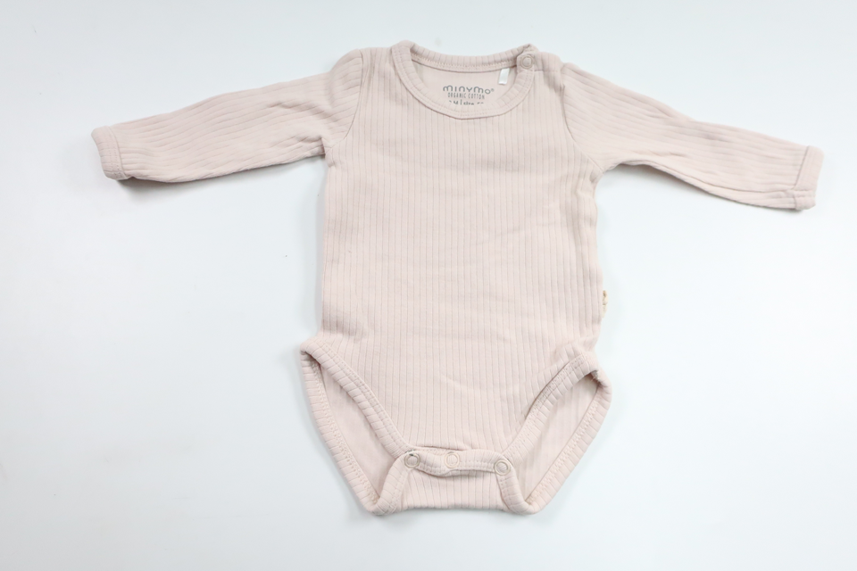 Ribbad body från Minymo - Storlek 50 - Rosa