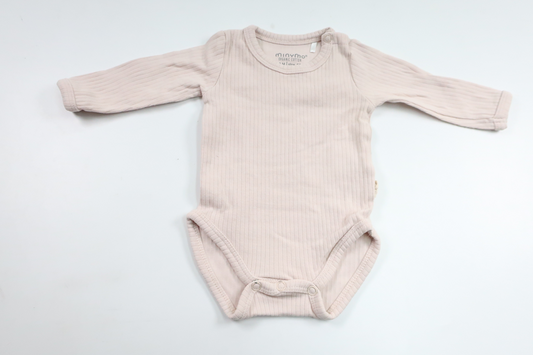 Ribbad body från Minymo - Storlek 50 - Rosa