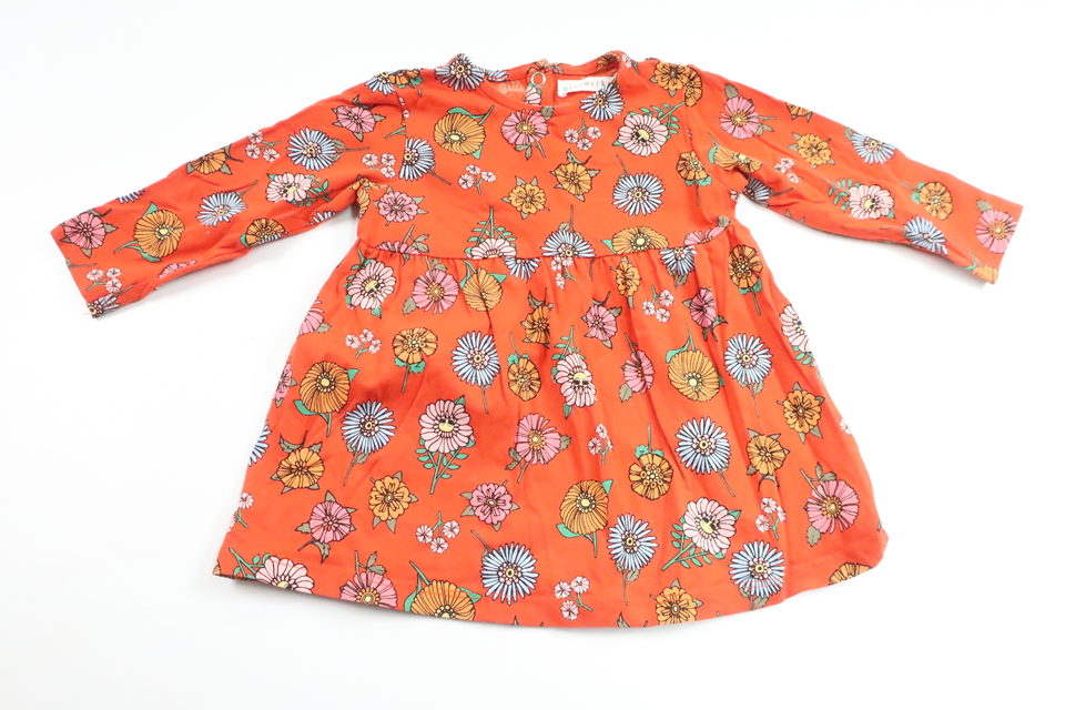 Blommig klänning från Minimarket - Storlek 62/68 - Orange