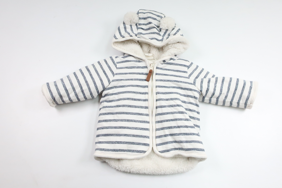 Fleecefodrad tjockare munkjacka från H&M - Storlek 62 - Vit