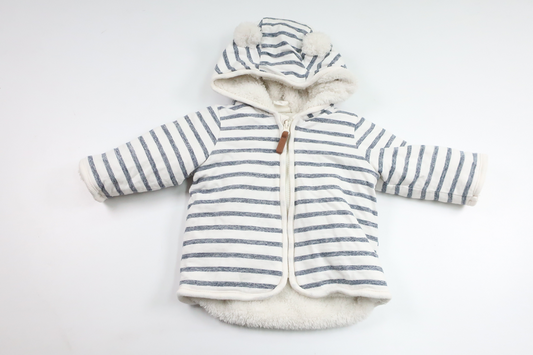 Fleecefodrad tjockare munkjacka från H&M - Storlek 62 - Vit