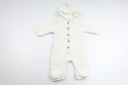 Stickad overall från Newbie - Storlek 56 - Vit