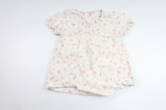 Blommig tunika från Newbie - Storlek 74 - Vit