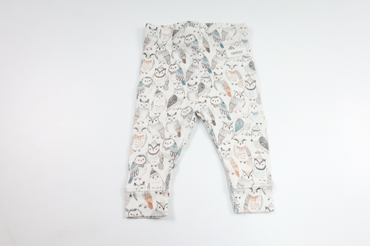 Byxor med ugglor från Newbie - Storlek 56 - Vit