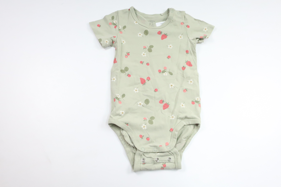 Bodysuit with strawberries from Lindex - Size 74 - Green