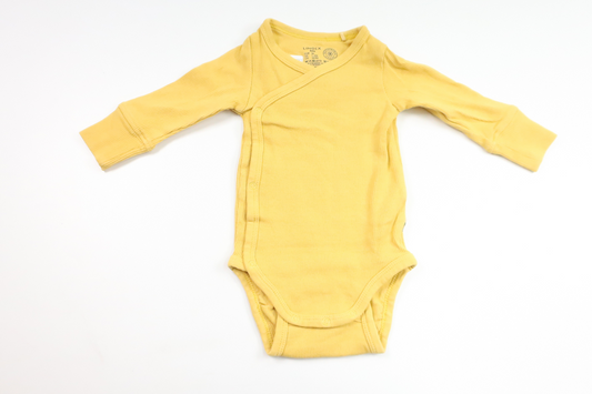 Ribbad omlottbody från Lindex - Storlek 56 - Gul