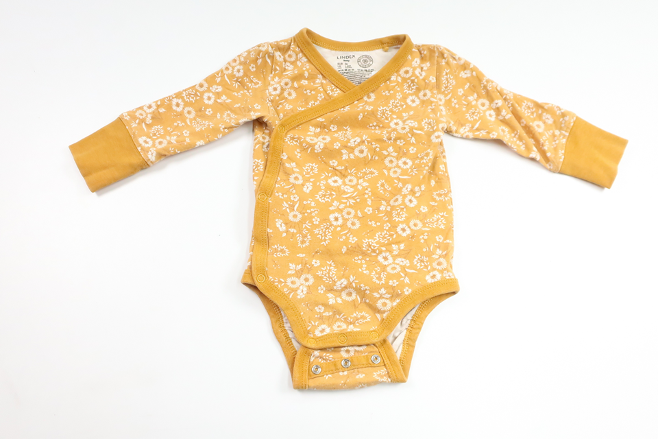 Blommig omlottbody från Lindex - Storlek 56 - Gul