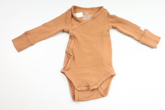 Ribbad omlottbody från Lindex - Storlek 56 - Beige