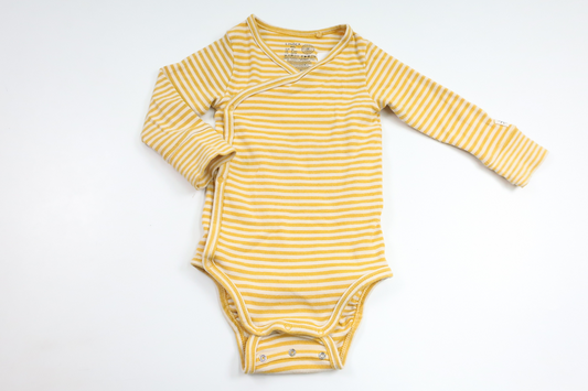 Ribbad omlottbody från Lindex - Storlek 68 - Gul