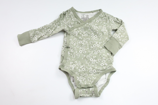 Blommig omlottbody från Lindex - Storlek 62 - Grön