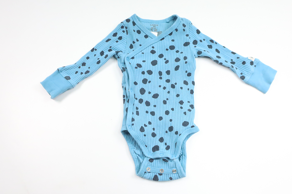 Ribbad omlottbody från Lindex - Storlek 56 - Blå