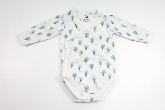 Wrap bodysuit from ICA I Love Eco - Size 62 - White