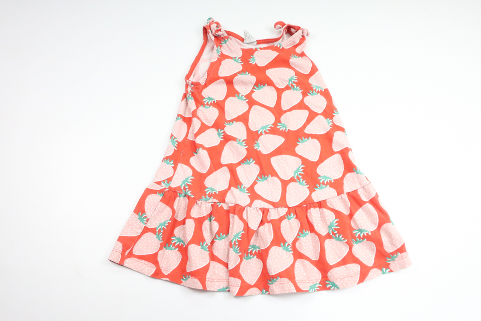 Klänning med jordgubbar från Lindex - Storlek 98/104 - Röd