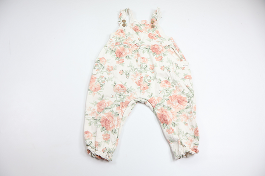 Blommig jumpsuit från Newbie - Storlek 80 - Vit