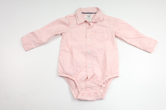 Rutig skjortbody från Carter's - Storlek 74 - Rosa
