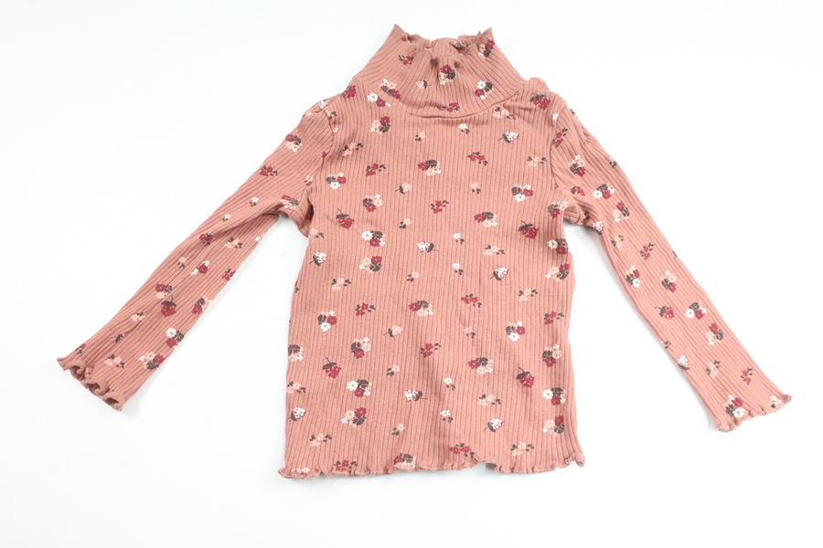 Ribbad blommig tröja från Baby Club by C&A - Storlek 80/86 - Rosa
