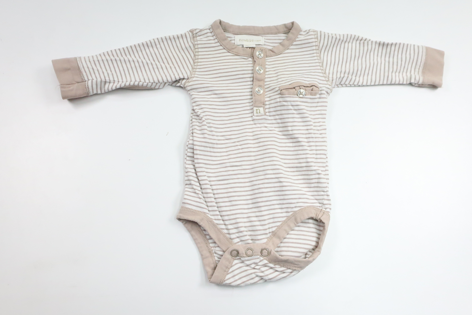 Randig body från Newbie - Storlek 56 - Beige