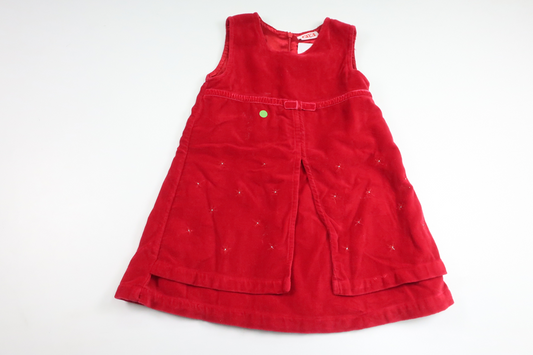 Klänning i velour från FIX by Lindex - Storlek 86 - Röd