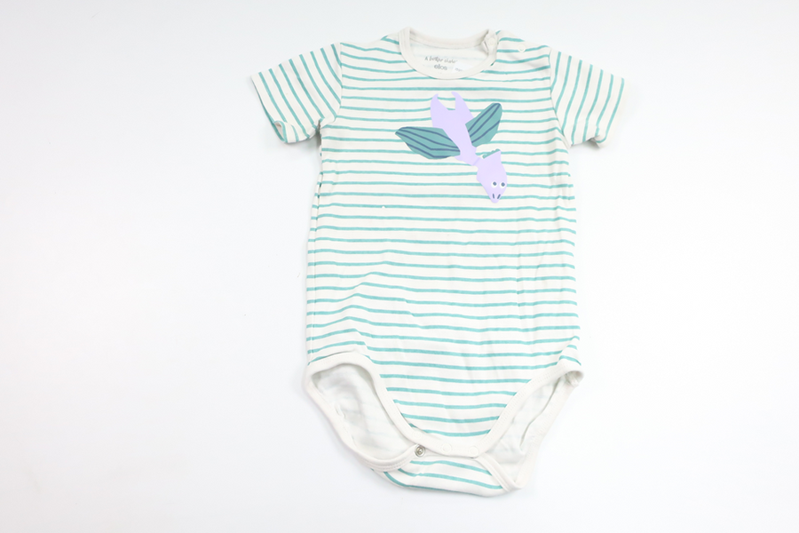 Randig body från Ellos - Storlek 80 - Vit