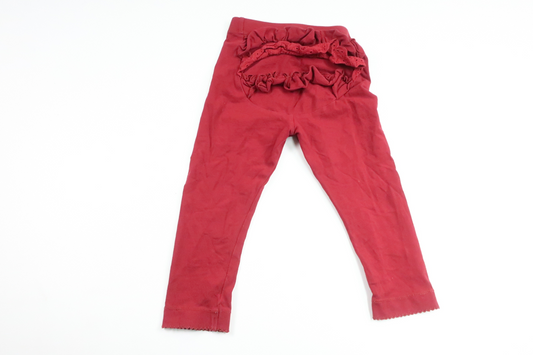 Byxor med volang från Newbie - Storlek 86 - Vinröd