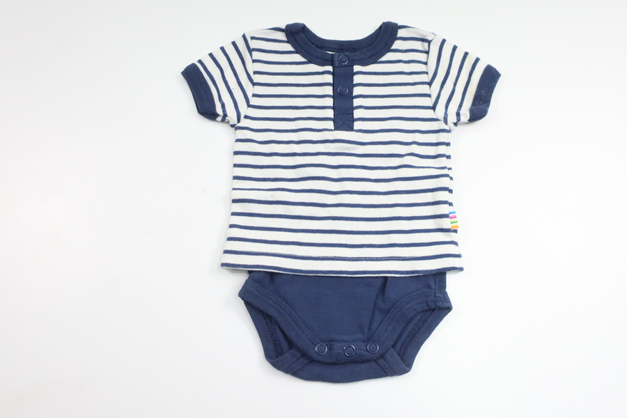 Randig body från Joha - Storlek 50 - Marinblå