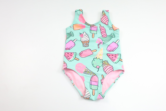 Baddräkt med glassar från Okänt - Storlek 74/80 - Blå