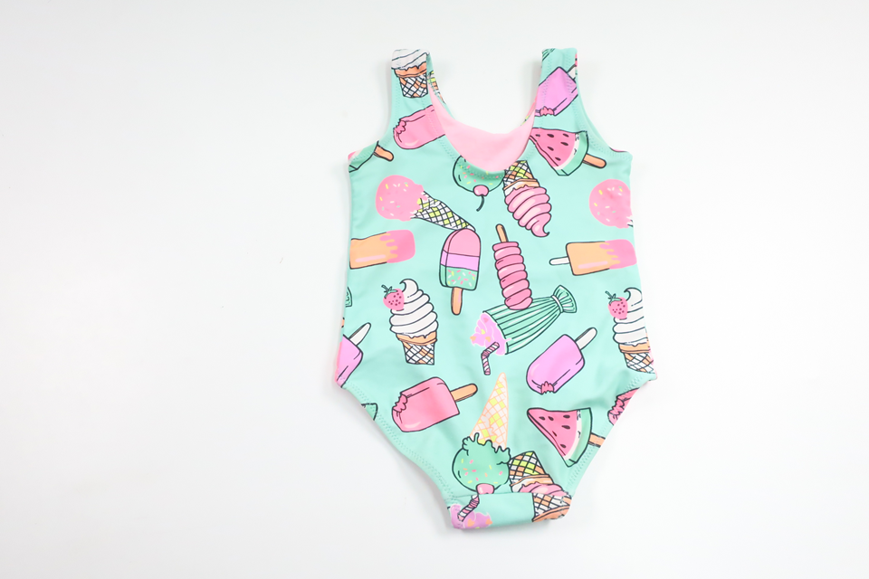 Baddräkt med glassar från Okänt - Storlek 74/80 - Blå