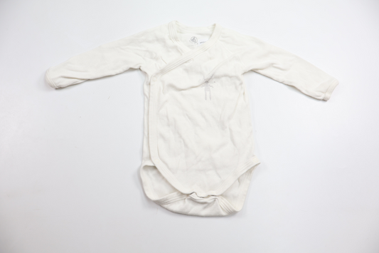 Omlottbody från Petit Bateau - Storlek 62/68 - Vit