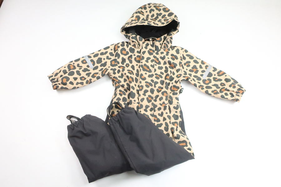 Leopardmönstrad overall från FIX by Lindex - Storlek 92 - Beige