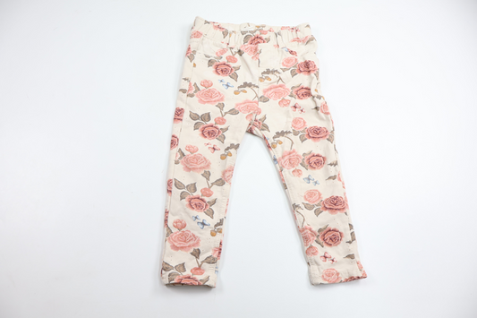 Blommiga byxor från H&M - Storlek 86 - Benvit