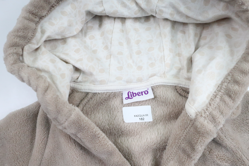 Badrock/Morgonrock i fleece från Libero - Storlek 86/92 - Beige