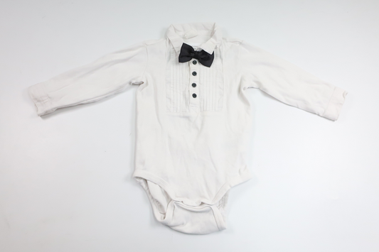 Body med fluga från H&M - Storlek 80 - Vit