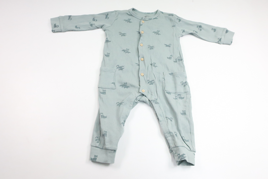 Ribbad jumpsuit från H&M - Storlek 74 - Blå