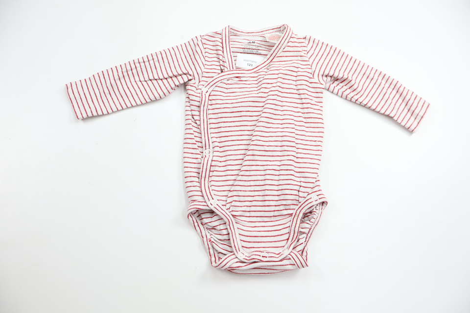 Randig omlottbody från H&M - Storlek 56 - Röd
