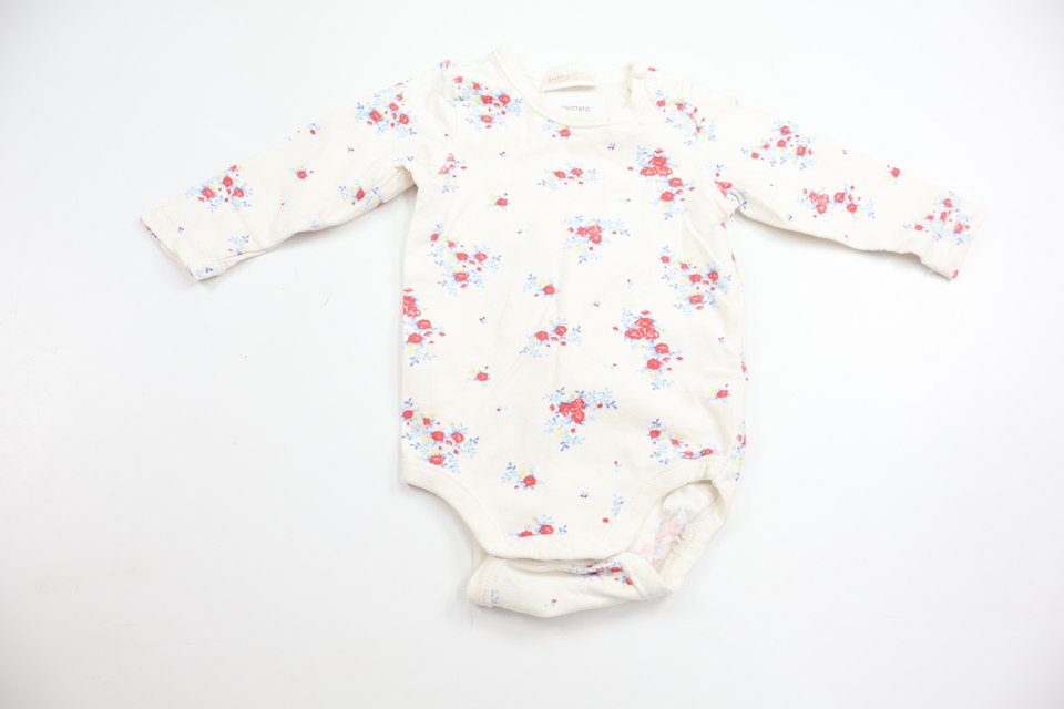 Blommig body från Lindex - Storlek 62 - Vit
