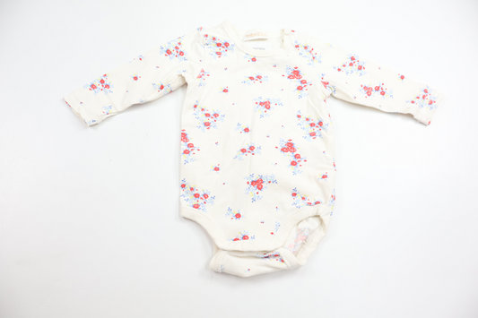 Blommig body från Lindex - Storlek 62 - Vit