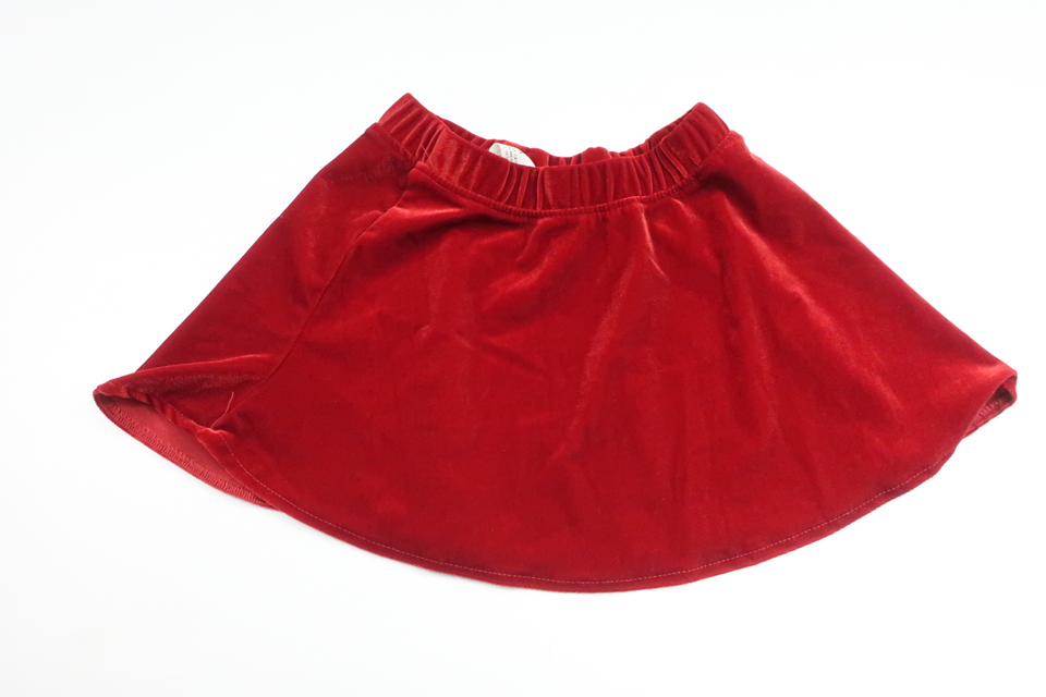 Kjol i velour från H&M - Storlek 92 - Röd
