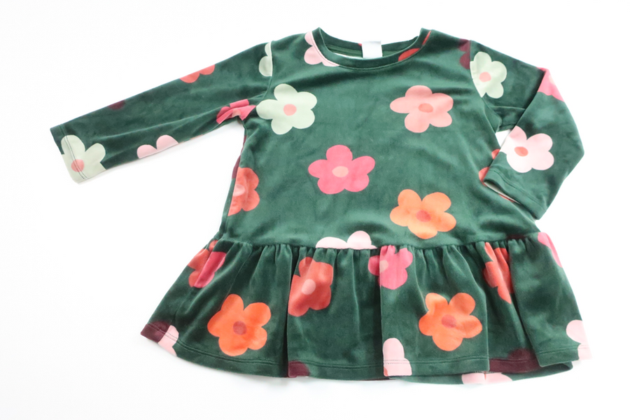 Blommig klänning från Lindex - Storlek 92 - Grön