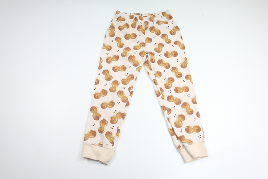 Pyjamas byxor med lussekatter från Okänt - Storlek 98/104 - Beige