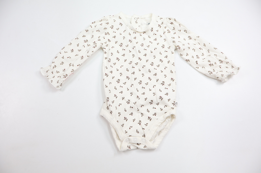 Blommig body från Tiny One - Storlek 62 - Vit