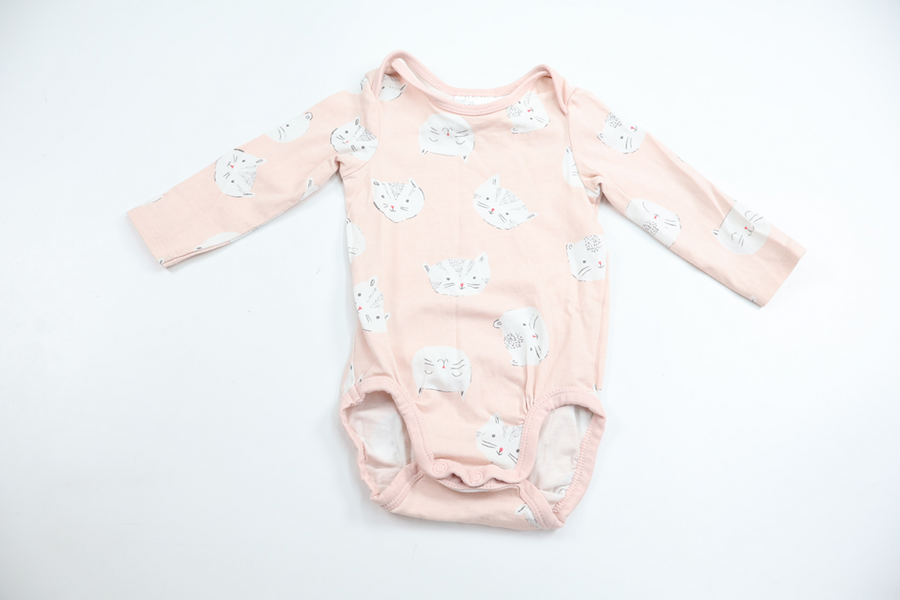 Body med katter från H&M - Storlek 62 - Rosa