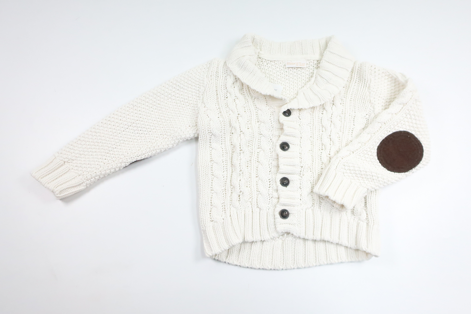 Stickad kofta från Lindex - Storlek 86 - Vit