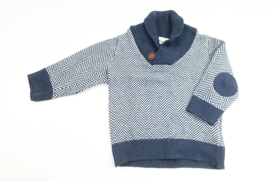 Stickad tröja från H&M - Storlek 68 - Marinblå