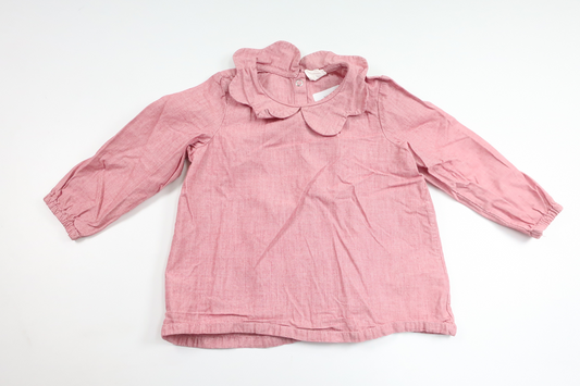 Blus med krage från H&M - Storlek 86 - Röd
