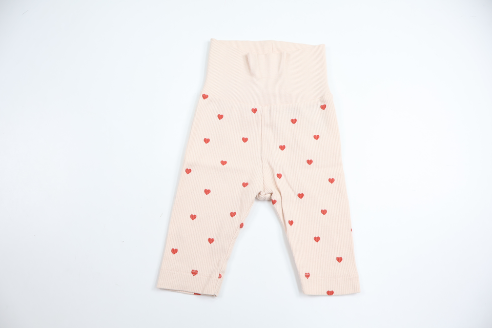 Ribbade byxor med hjärtan från H&M - Storlek 56 - Rosa