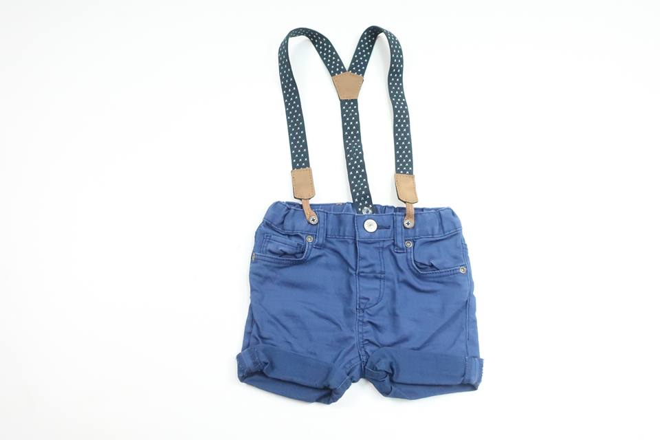Hängselshorts från H&M - Storlek 74 - Blå