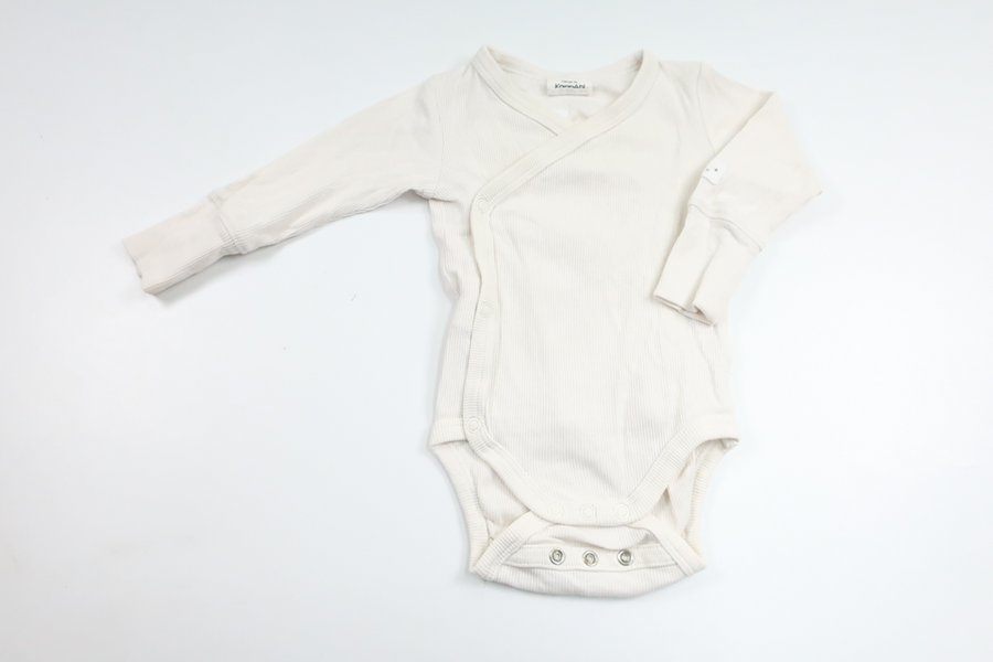 Ribbad omlottbody från Kappahl - Storlek 62 - Vit