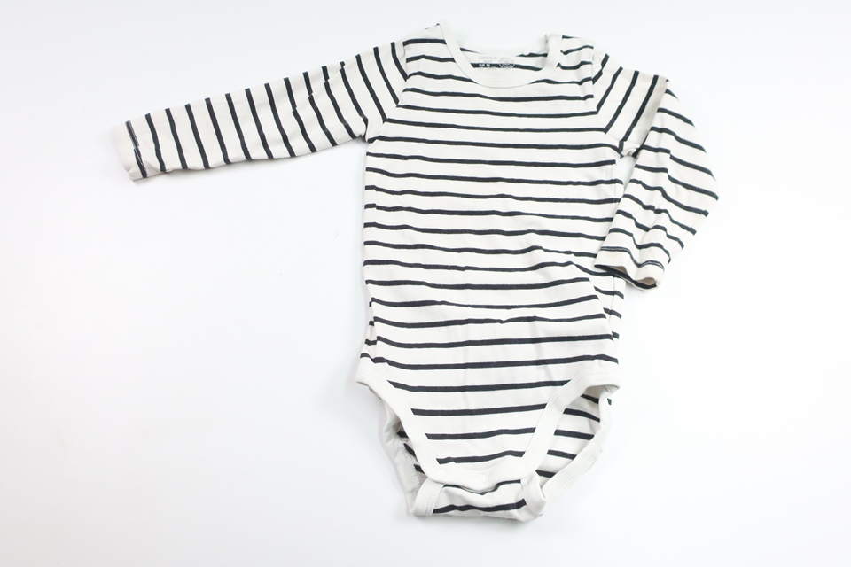 Randig body från Lindex - Storlek 86 - Vit